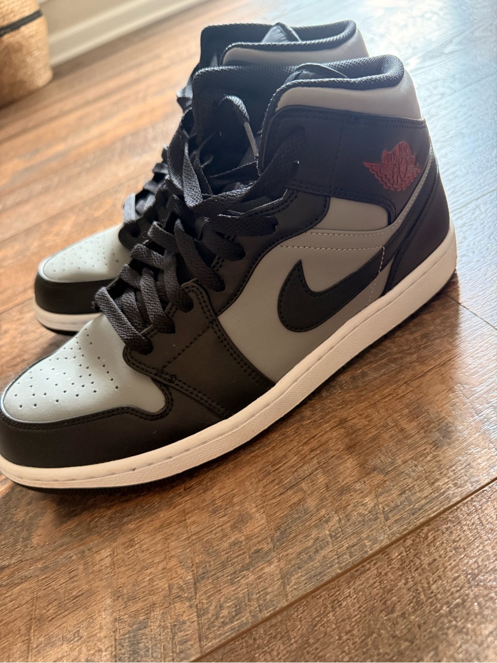 Nike High-Top Sneakers - Black & Gray with Red Accent